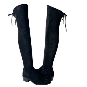 Dolce Vita Women's 6 Black Faux Suede Over The Knee Casual Boots Zip Up Low Heel